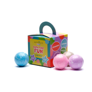 Earthbound Kidz - Funky Bath Time Fun - Fizz Ball Set with Sponge Toy inside each Fizz Bomb