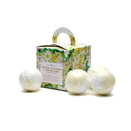 Earthbound - Orange Blossom & White Waterlilies Fizz Ball Gift Box